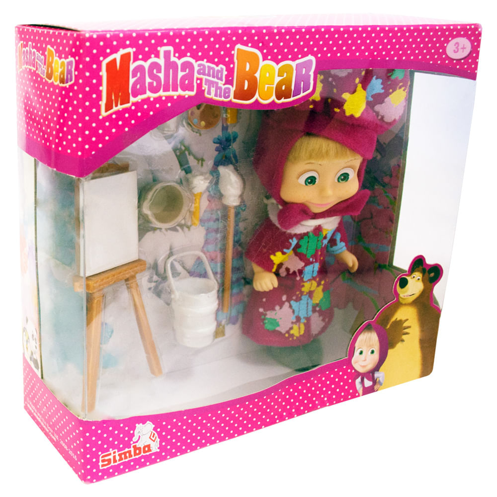 Encontraproduto.com.br - Boneca com Acessórios - 15 Cm - Masha e o Urso - Masha Pintura Divertida - Sunny