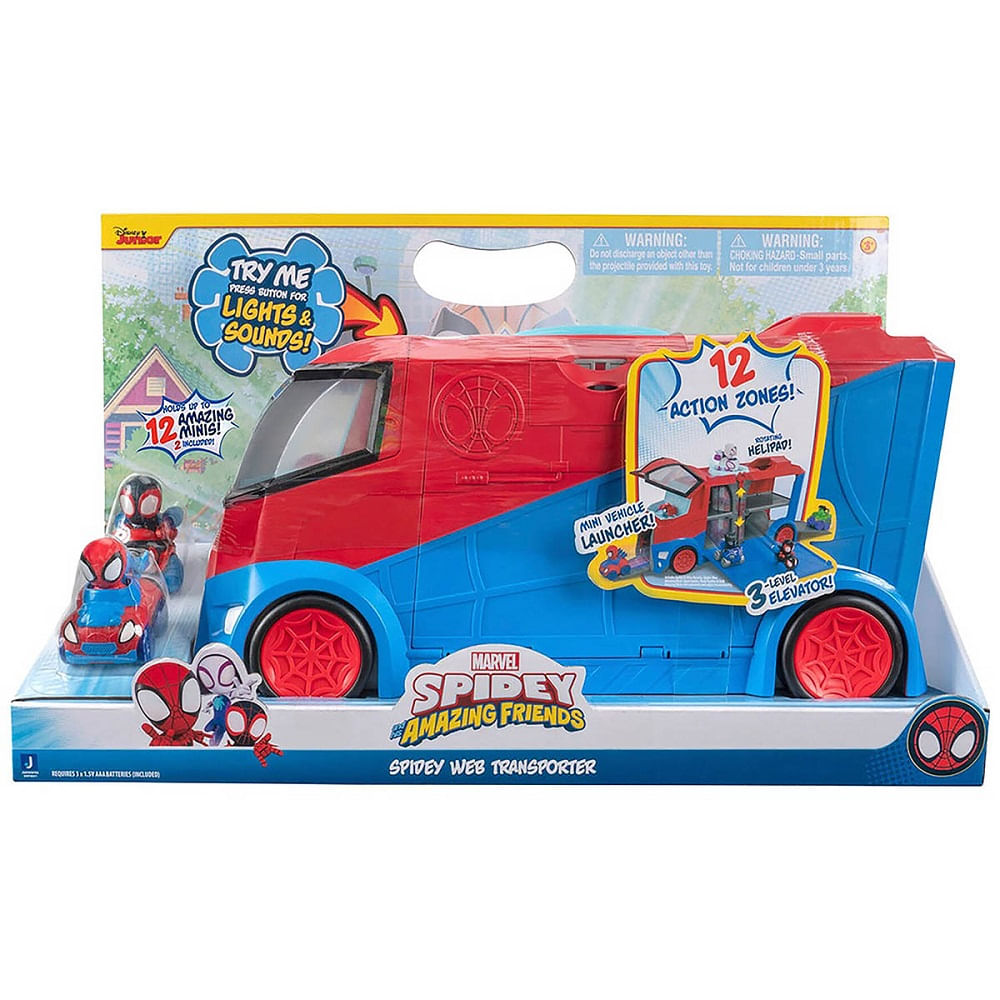 Encontraproduto.com.br - Veículo Transporter - Marvel - Homem-Aranha - Spidey - Sunny