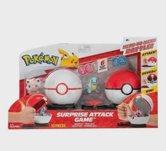 Encontraproduto.com.br - Mini Figuras e Acessórios - Pokémon - Ataque Surpresa - Squirtle e Jigglypuff - Sunny