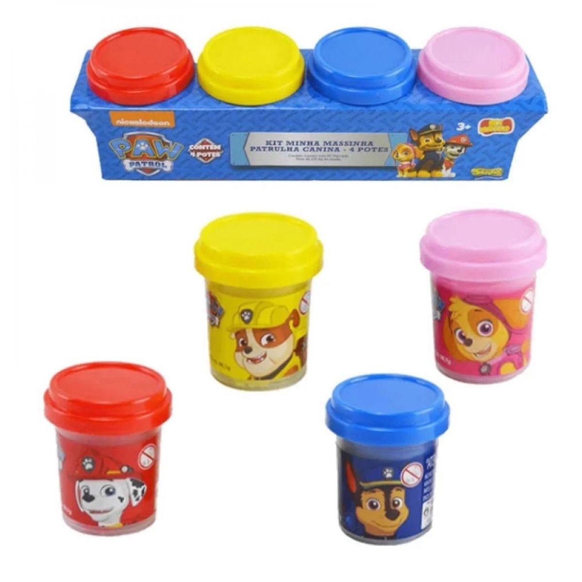 Encontraproduto.com.br - Massinha Sunny Patrulha Canina Conjunto com 4 potes