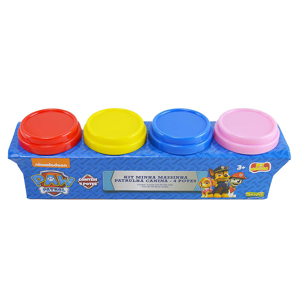 Encontraproduto.com.br - Massinha Sunny Patrulha Canina Conjunto com 4 potes