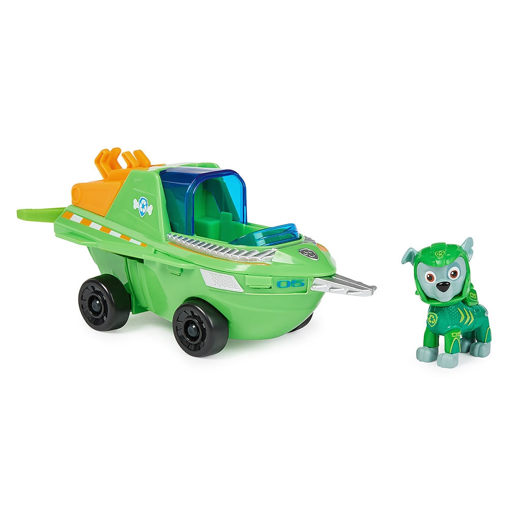 Encontraproduto.com.br - Veículo de Resgate com Figura - Patrulha Canina - Rocky - Aqua Pups - Sunny