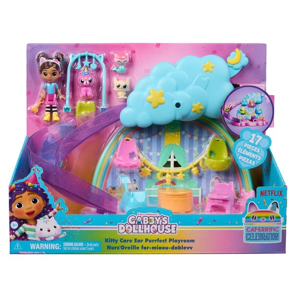 Encontraproduto.com.br - Playset Kitty Care com 4 Bonecos e Acessórios - Gabbys Dollhouse