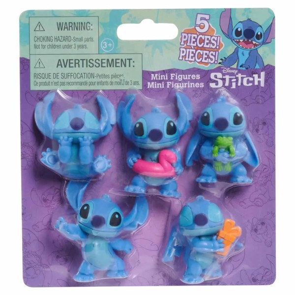 Encontraproduto.com.br - Stitch Conjunto 5 Mini Bonecos de 4cm Colecionáveis - Disney