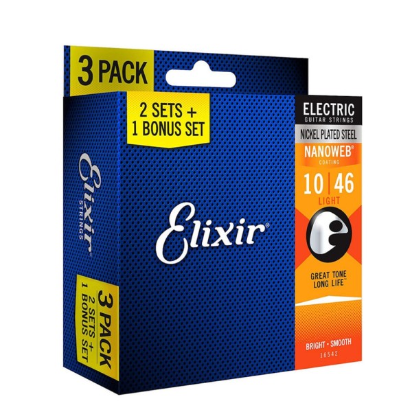 Encontraproduto.com.br - Corda Para Guitarra Nanoweb 010 Light - Elixir