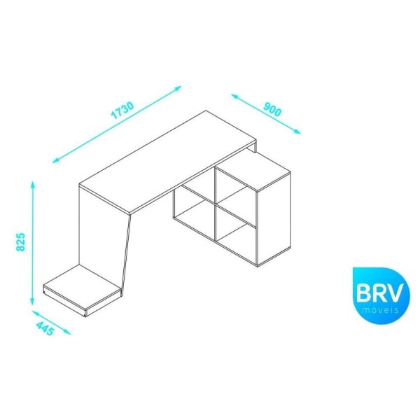 Encontraproduto.com.br - Mesa Para Computador Gamer 4 Nichos Bmg 03 - Preto