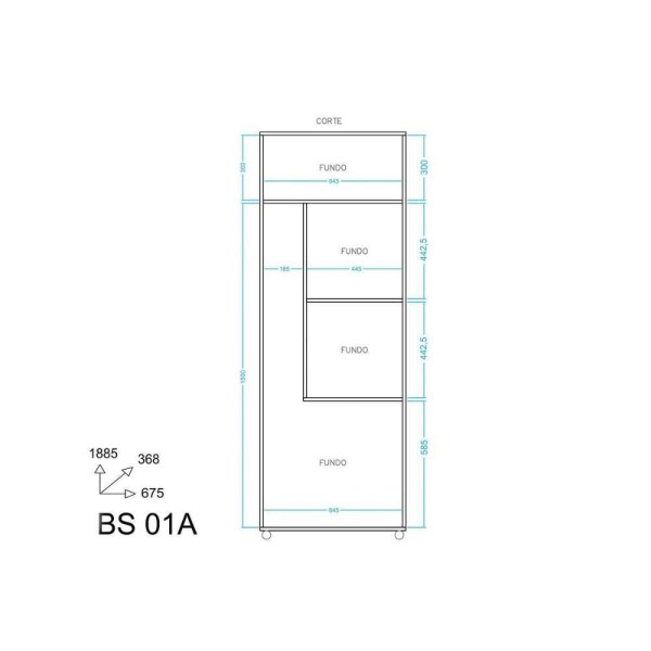 Encontraproduto.com.br - Armário Multiuso Lavanderia Bs01 C/ 2 Portas Branco - Brv