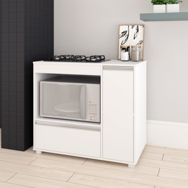 Encontraproduto.com.br - Balcão para Cooktop com 02 Portas Branco