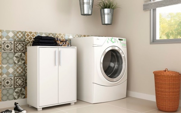 Encontraproduto.com.br - Balcao Multiuso 2 Portas 2 Prateleiras Branco Mdp 15Mm