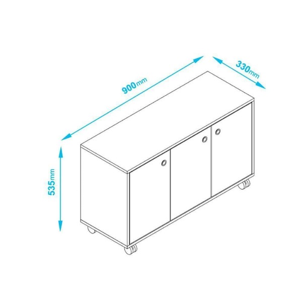 Encontraproduto.com.br - Armário 3 Portas com Rodízios BS48 BRV Móveis