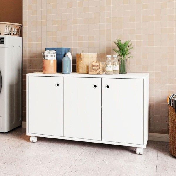 Encontraproduto.com.br - Armário 3 Portas com Rodízios BS48 BRV Móveis