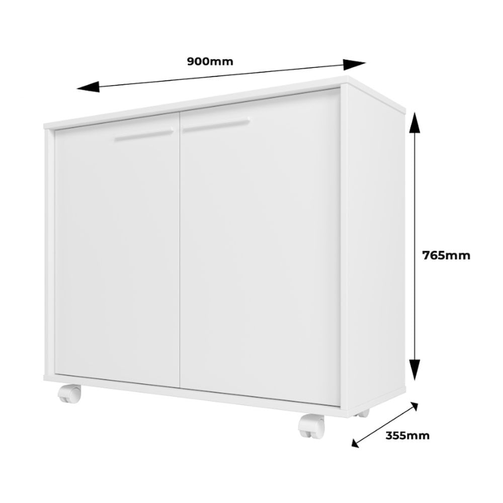 Encontraproduto.com.br - Balcão 2 Portas com Rodízios BHO74 BRV Móveis
