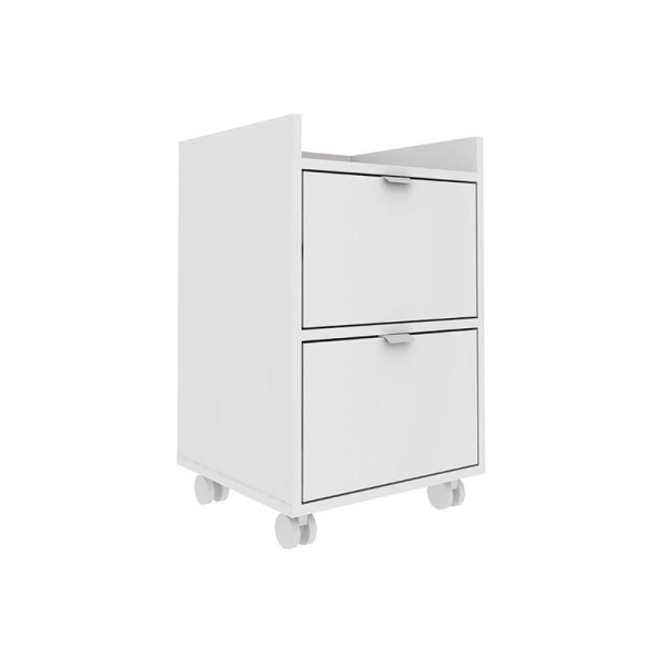 Encontraproduto.com.br - Gaveteiro p/ Escritório BHO34 c/ 2 Gavetas e Rodízios Branco - BRV