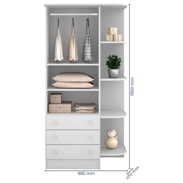 Encontraproduto.com.br - Quarto Para Bebê Com Guarda Roupa Berço Doce Sonho Branco