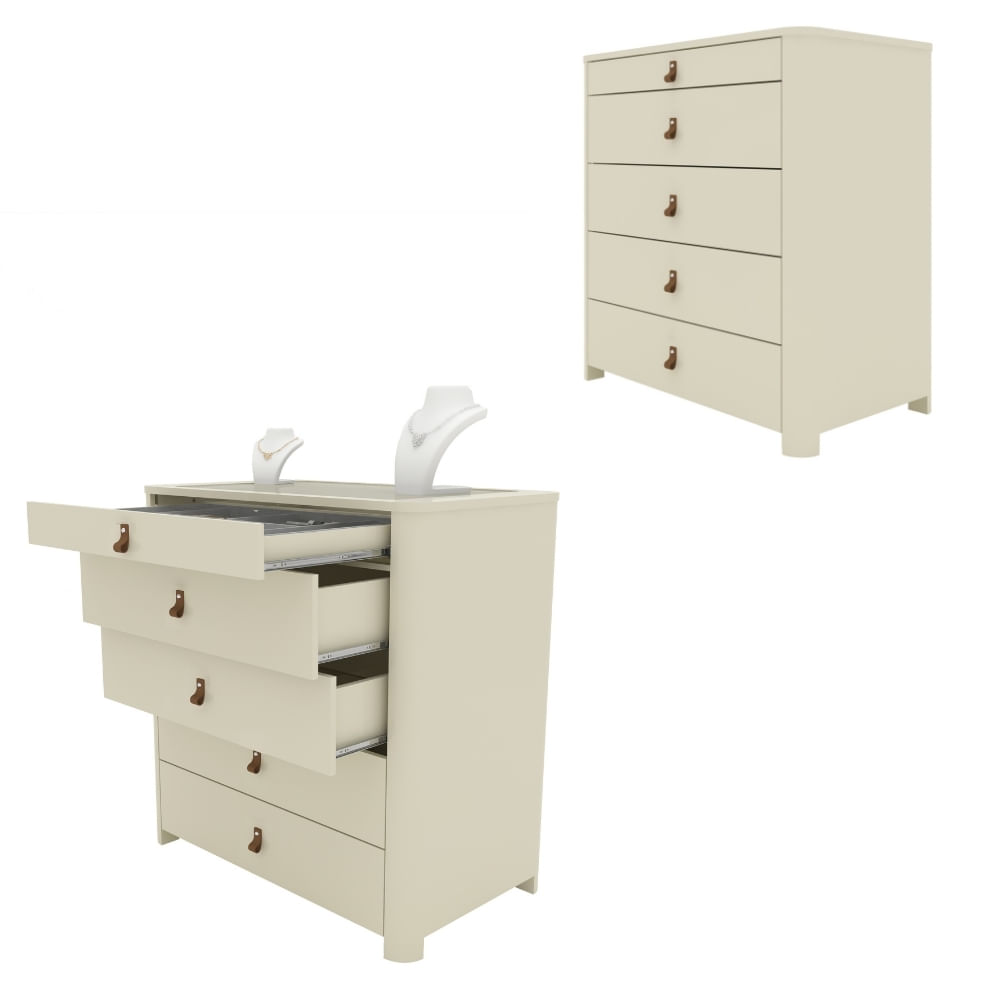 Encontraproduto.com.br - Cômoda 5 Gavetas em MDF Innova Gelius