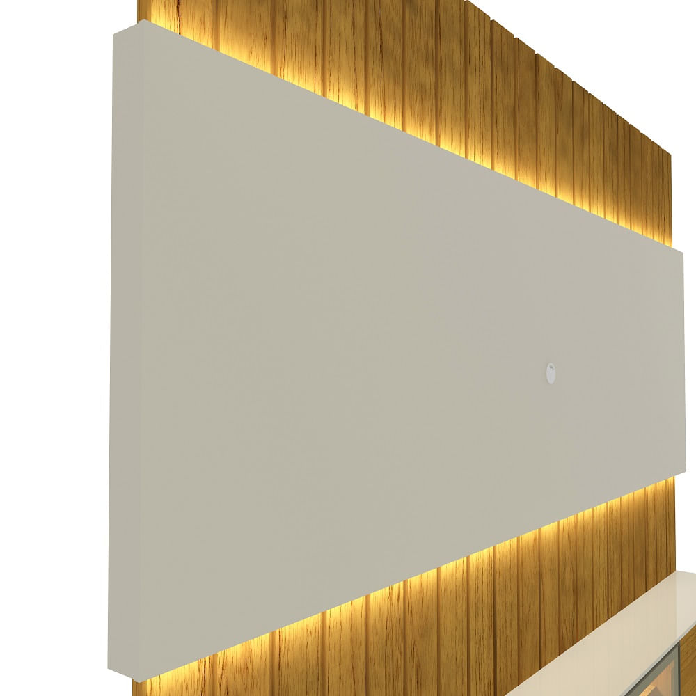 Encontraproduto.com.br - Estante Home Ripada para TV até 85 Polegadas com LED Reflecta 3 Portas em MDF Soberano Gelius