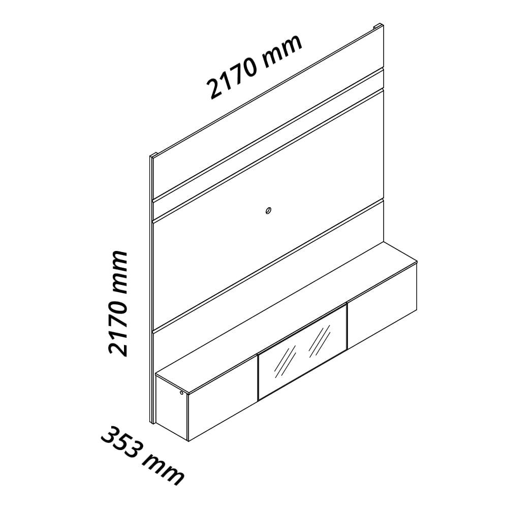 Encontraproduto.com.br - Estante Home para TV até 85 Polegadas com LED e Vidro Reflecta 3 Portas Luminare Gelius