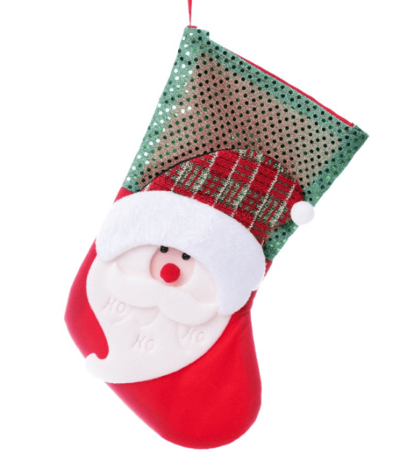 Encontraproduto.com.br - Enfeite de Natal Bota Papai Noel Vermelho 35CMX20CM - BELA FLOR