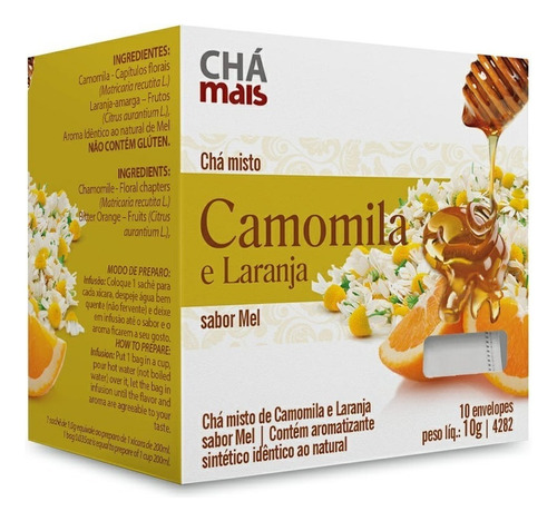 Chá Camomila com Laranja sabor Mel 10 Sachês - Chá Mais