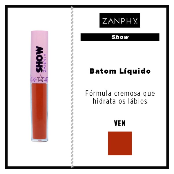 Encontraproduto.com.br - Batom Liquido Zanphy Show Vem