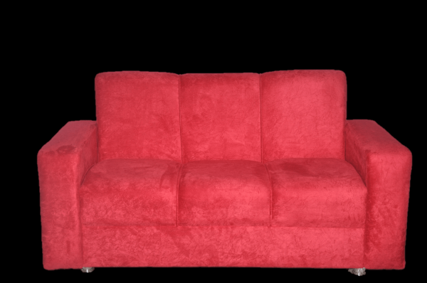 Estofado Marjom Juruá 3 Lugares Suede Amassado Vermelho