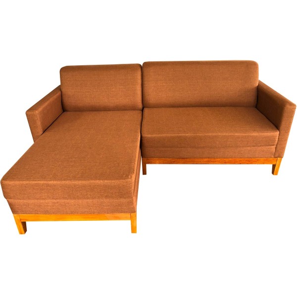 Sofá 3 Lugares Marjom Goes Chaise Terra Cota