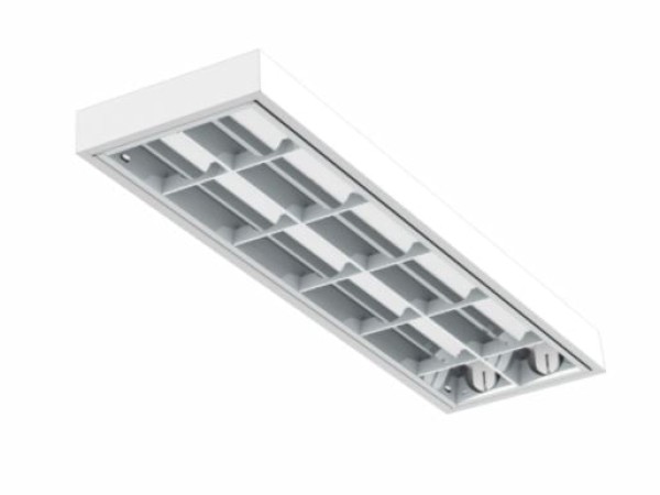 Encontraproduto.com.br - Luminária Aletada T8 2x9.9W Embutir Led 6500K Branco Glight