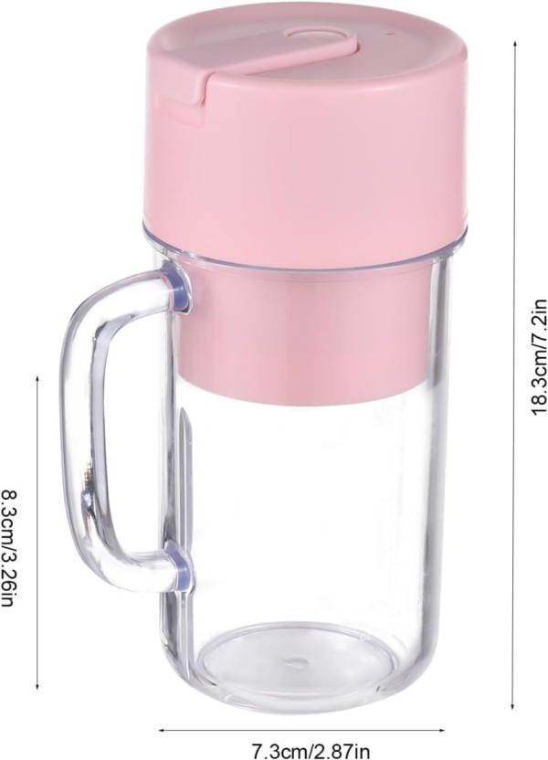 Encontraproduto.com.br - Copo Caneca Liquidificador Mini Juicer 420ml com 6 laminas com tampa e canudo Recarregavel Portatil