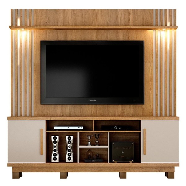 Estante Home Para Tv De Até 60 Plenus Valdemóveis Cinamomo E Off White