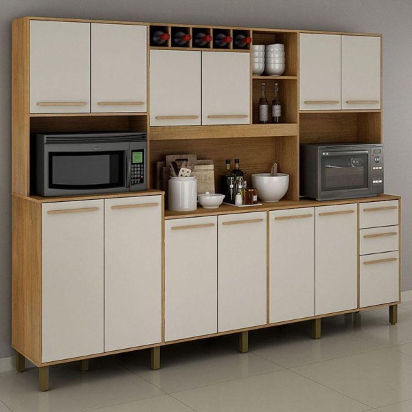 Encontraproduto.com.br - Cozinha Valdemóveis Ágata 13 Portas Cinamomo/off White Cor Cinamomo com Off White