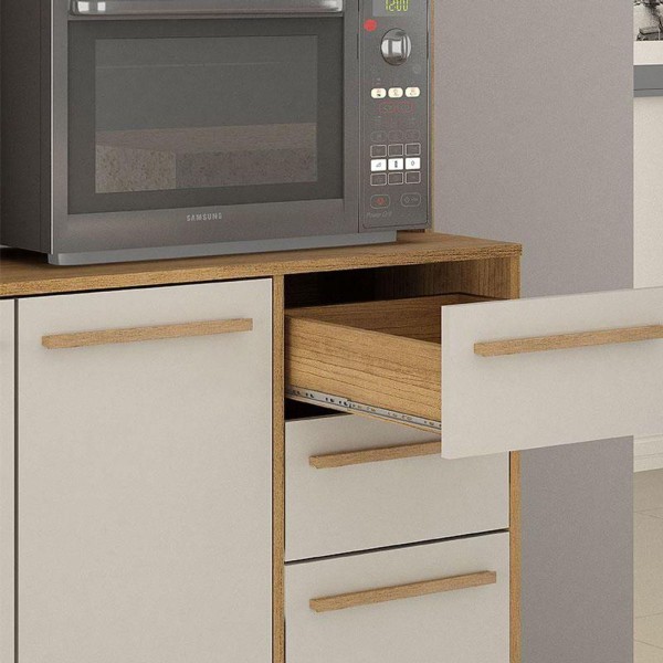 Encontraproduto.com.br - Cozinha Valdemóveis Ágata 13 Portas Cinamomo/off White Cor Cinamomo com Off White
