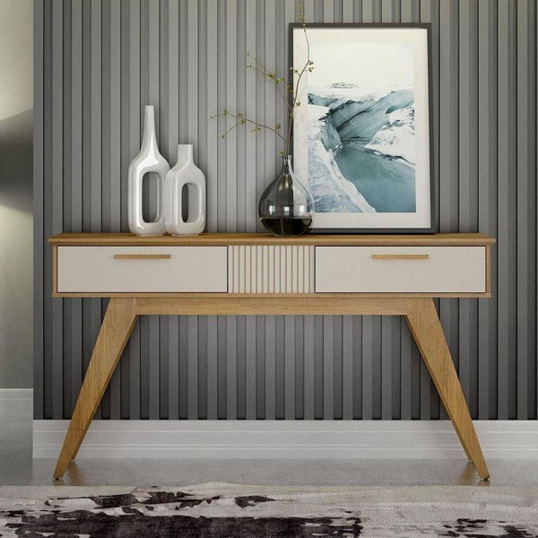 Encontraproduto.com.br - Aparador Livia -Cinamomo/Off White-1,62X 0,42X 0,14 Valdemoveis