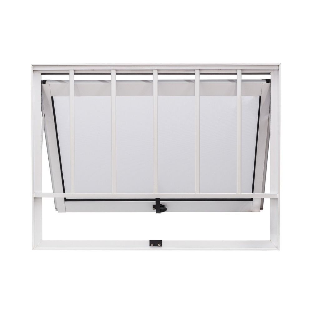 Encontraproduto.com.br - Janela De Aluminio Maxim-ar 60x60cm Com Grade E Vidro Boreal Cristal Ramassol Branco