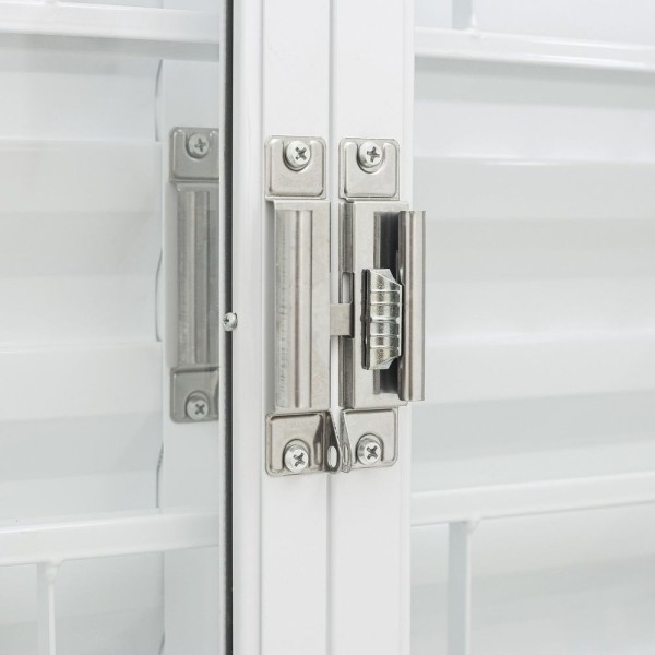 Encontraproduto.com.br - Janela Veneziana De Aço Com Grade Quadriculada 120x100x12 Com Vidro Liso Branca Unicsol Ramassol