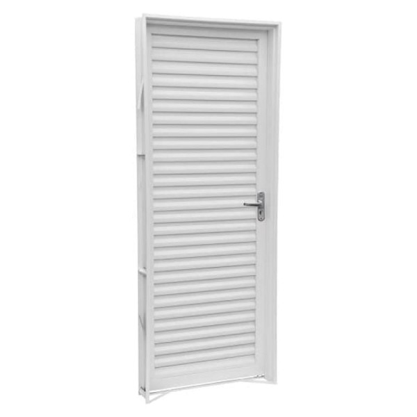 Porta Laminada De Aço 83x215x12 Branca Esquerda Unicsol Ramassol