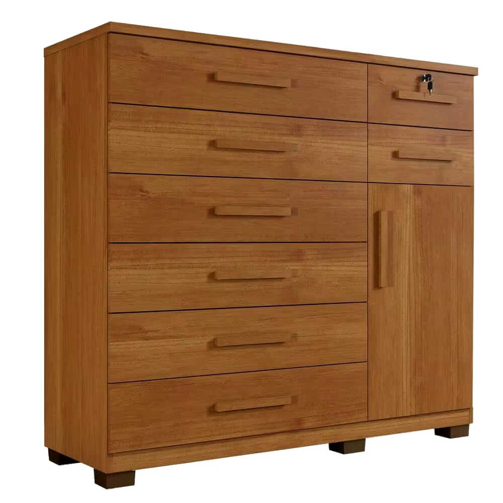 Cômoda Benetil New Vitória com 8 Gavetas e 1 Porta - Cinamomo
