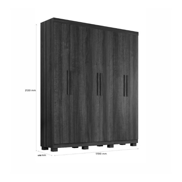 Encontraproduto.com.br - Roupeiro Sevilha Com 6 Portas E 2 Gavetas Em Mdp Benetil Cinamomo- Off White