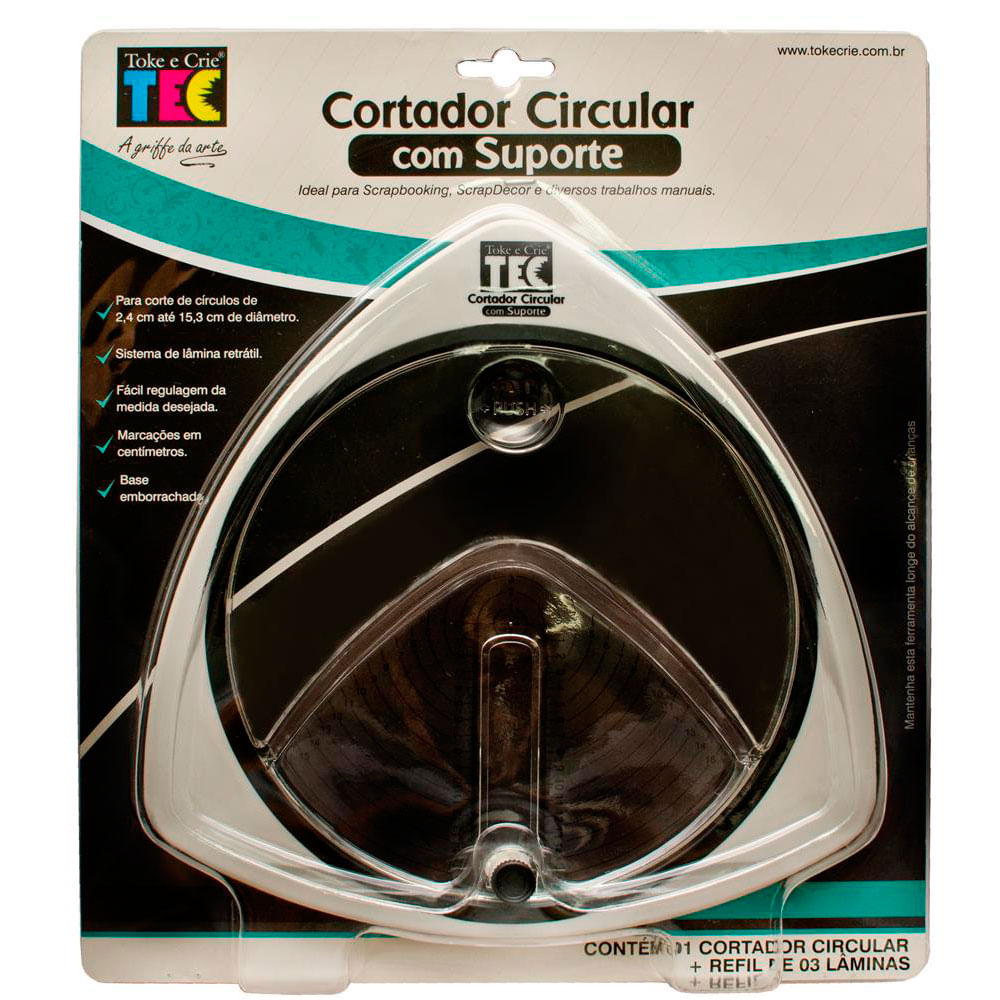 Encontraproduto.com.br - Cortador Circular com Suporte Toke e Crie + Refil de 3 Lâminas - 16079 - DI106