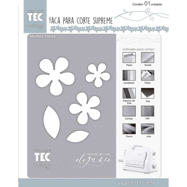 Encontraproduto.com.br - Faca para Corte Supreme Flores Ref.21461 Toke e Crie