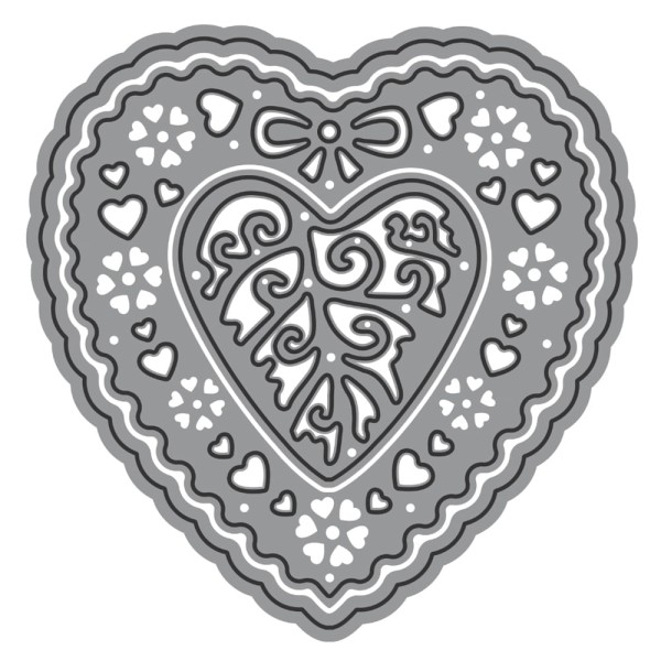 Encontraproduto.com.br - Faca para Corte e Relevo Média Coração com Flores Ref.21526 Toke e Crie