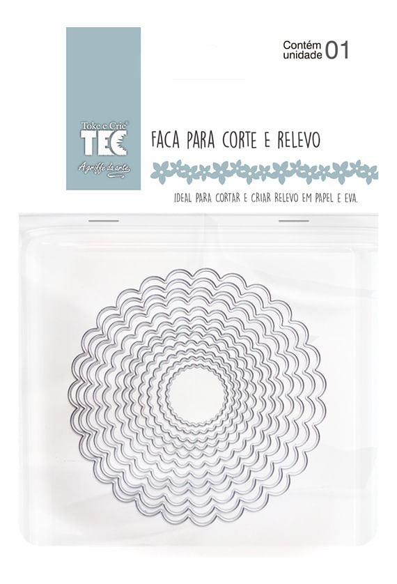 Encontraproduto.com.br - Faca para Corte e Relevo Grande Círculo Escalope Ref.21883 Toke e Crie