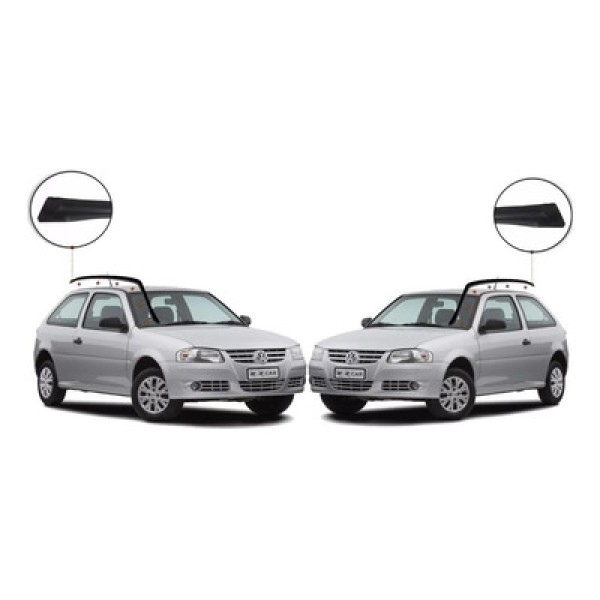 Encontraproduto.com.br - Jogo Friso Teto e Borracha Pingadeira Superior Porta Gol G3 00 a 05 Gol G4 06 a 08 Preta 2 Portas