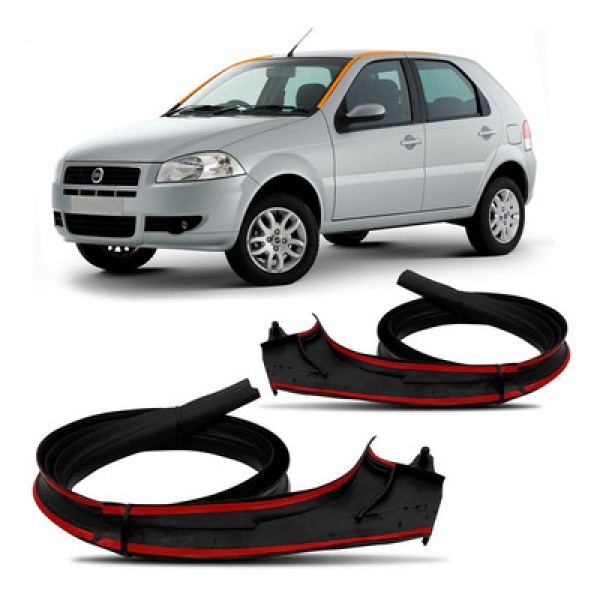 Encontraproduto.com.br - Borracha Pingadeira Superior para Porta Palio 1996 a 2010 4 Portas Preta