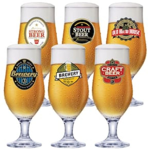 Conjunto De Taças Para Cerveja Ruvolo Royal Beer 330 Ml 6 Peças Transparente
