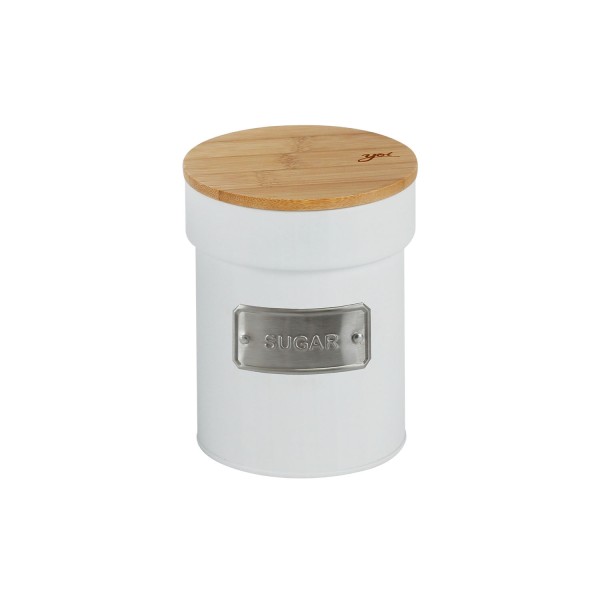 Encontraproduto.com.br - Lata Porta Condimentos Açúcar Branco Matte Sugar 1 Litro 14,5cm x 11,2cm