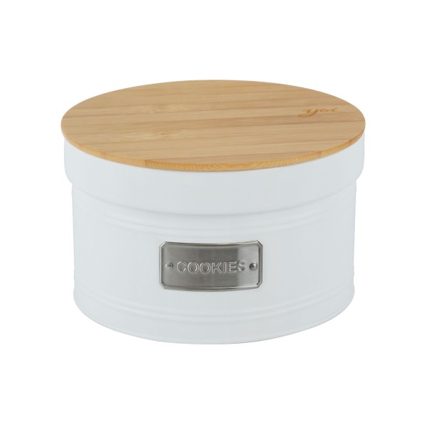 Encontraproduto.com.br - Lata Porta Condimentos Biscoito Matte Cookies Branco 3,5 Litros
