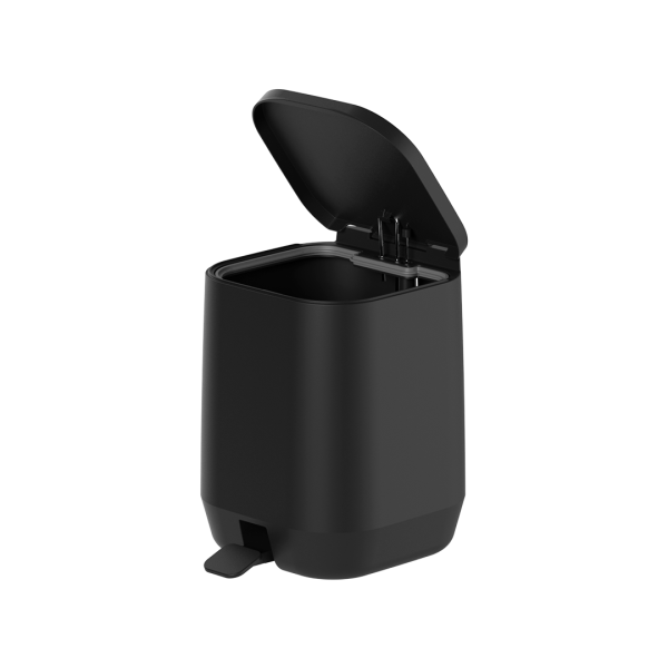 Encontraproduto.com.br - Lixeira com Pedal Aura Preta 6L - MARTIPLAST