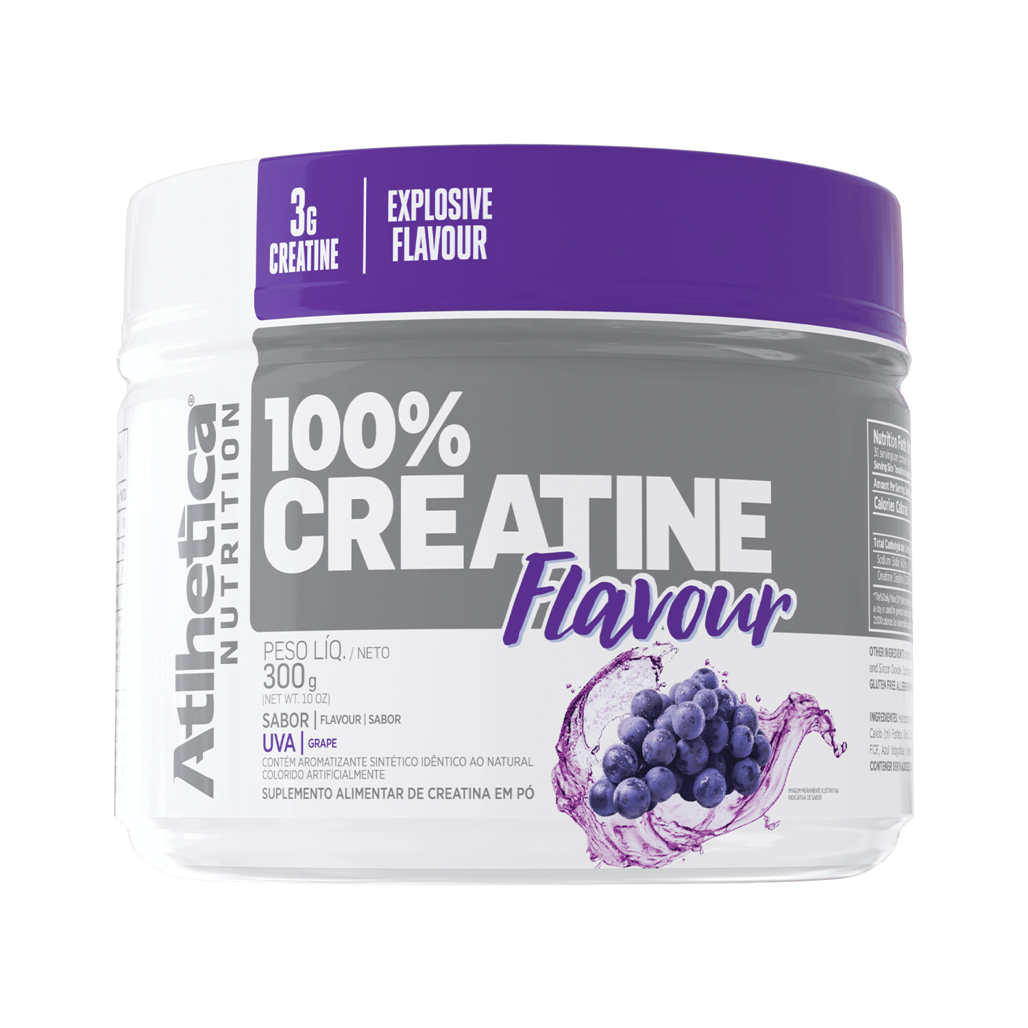 Encontraproduto.com.br - Creatine 100% Sabor Uva 300g - Atlhetica Nutrition