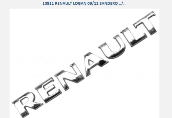 Encontraproduto.com.br - Emblema Tampa Tras Renault Logan Sandero 09 12 Cromado