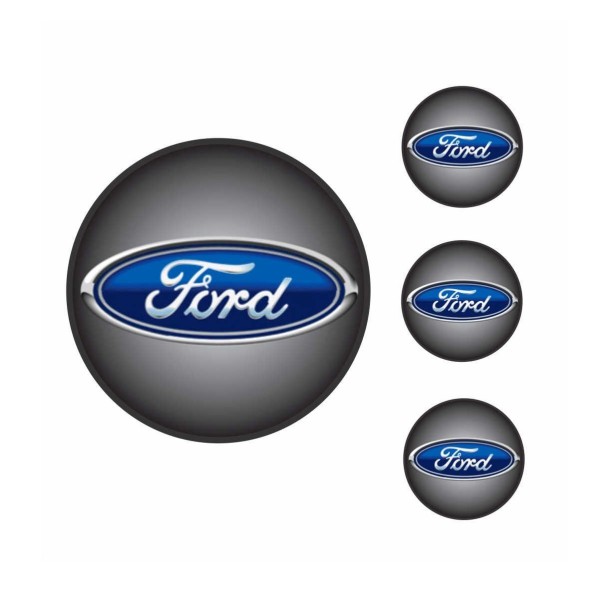 Encontraproduto.com.br - Jogo Emblema Resinado 48mm Ford Para Calota Roda - 4 Peças